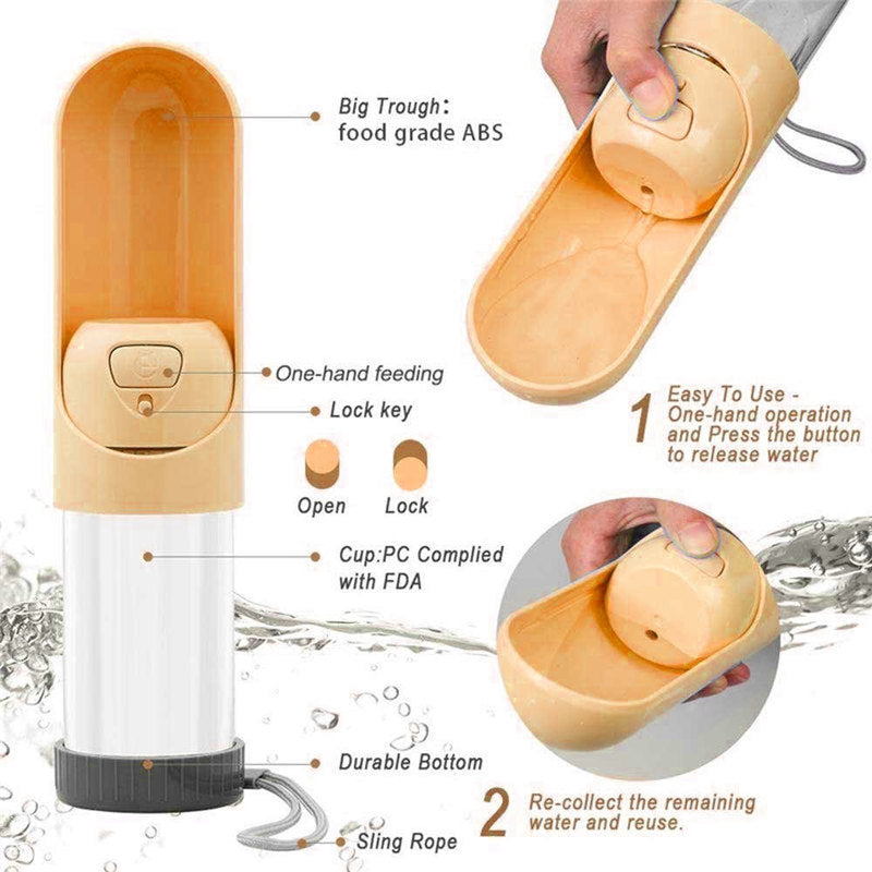 Portable Dog water bottle Bowl Waterer for pet Dog gourd drinker Feeder Travel Puppy Drinking Outdoor Dispenser Accessories