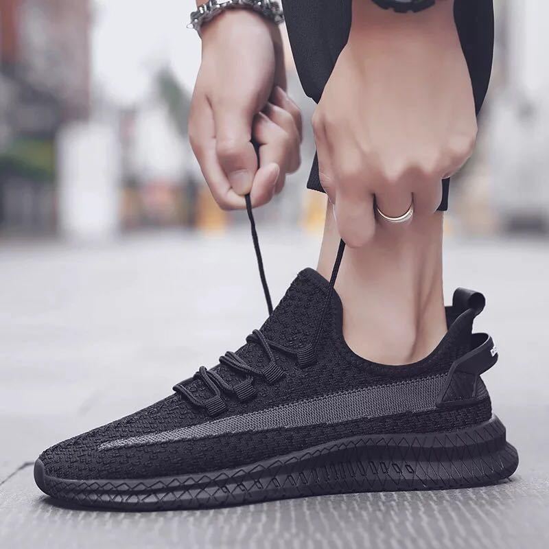 Men's casual shoes men's spring men's casual light shoes sports shoes lace-up flat shoes breathable outdoor Casual and versatile