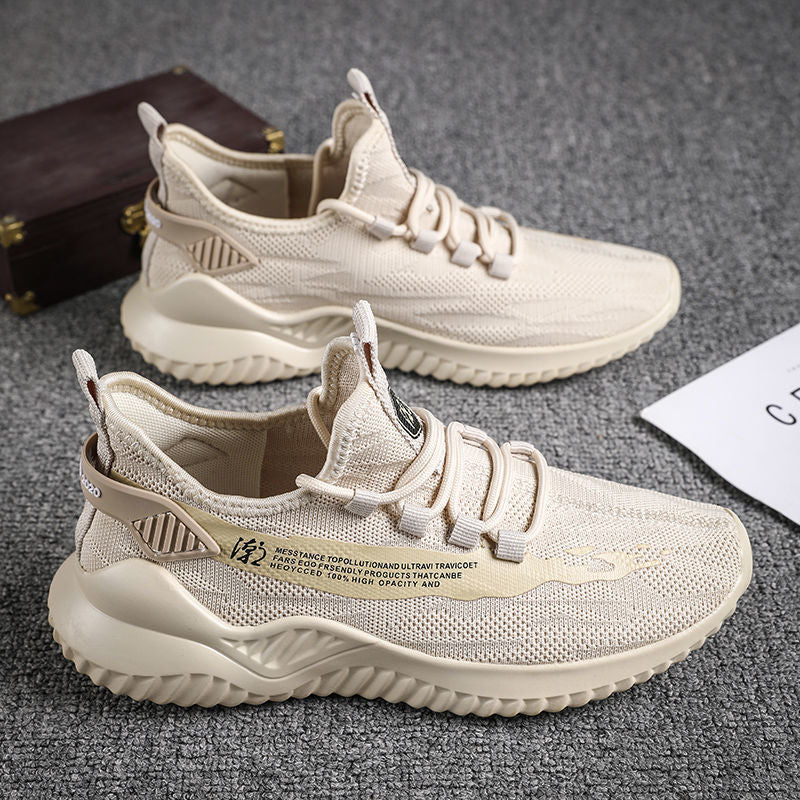 Men's casual shoes men's spring men's casual light shoes sports shoes lace-up flat shoes breathable outdoor Casual and versatile