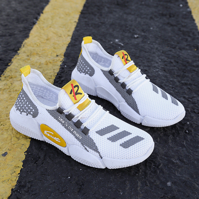 Men's casual shoes men's spring men's casual light shoes sports shoes lace-up flat shoes breathable outdoor Casual and versatile