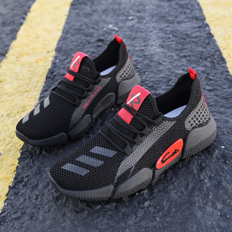Men's casual shoes men's spring men's casual light shoes sports shoes lace-up flat shoes breathable outdoor Casual and versatile