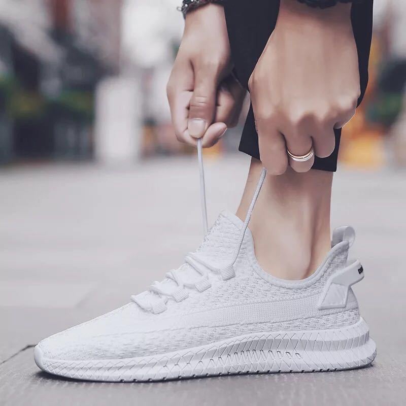 Men's casual shoes men's spring men's casual light shoes sports shoes lace-up flat shoes breathable outdoor Casual and versatile