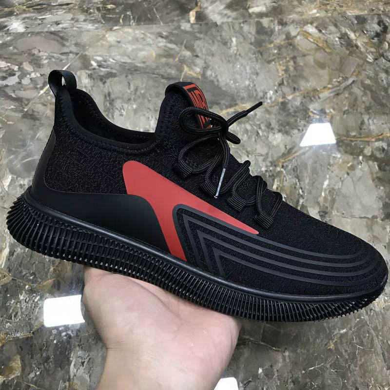 Men's casual shoes men's spring men's casual light shoes sports shoes lace-up flat shoes breathable outdoor Casual and versatile
