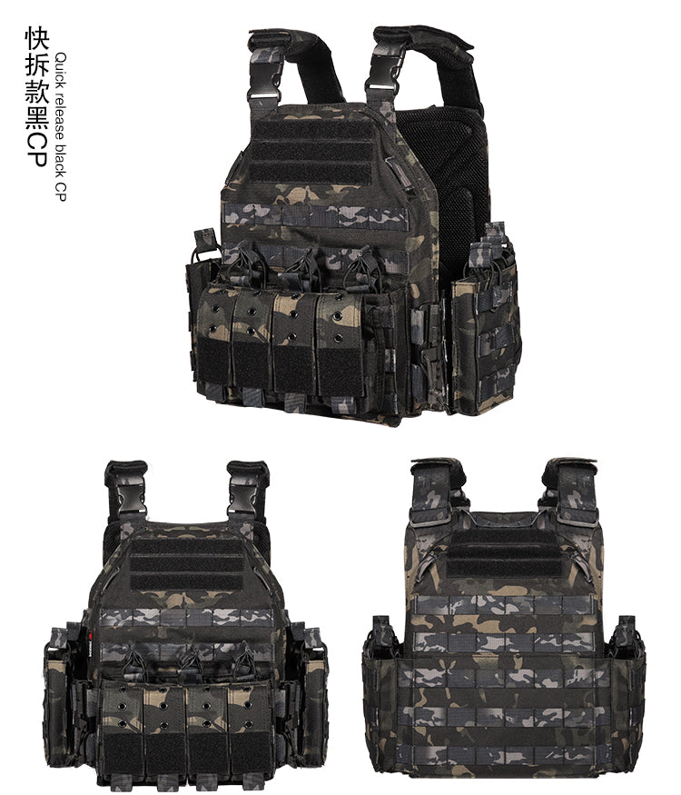 Safety Actical Vest Tactical Military Vest Quick Release Airsoft Vest Adjustable for Adults Wear-resistant Combat Vest