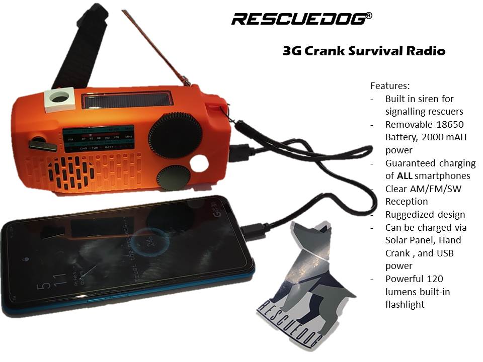 RescueDog® Third Generation Crank Survival Radio