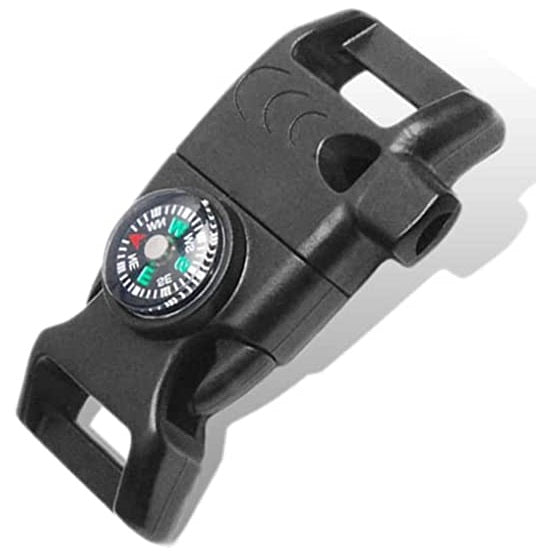 5/8" Survival Buckle with Compass, Firestarter, Whistle in One