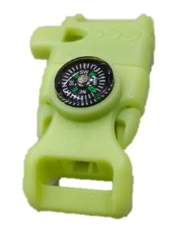 5/8" Survival Buckle with Compass, Firestarter, Whistle in One