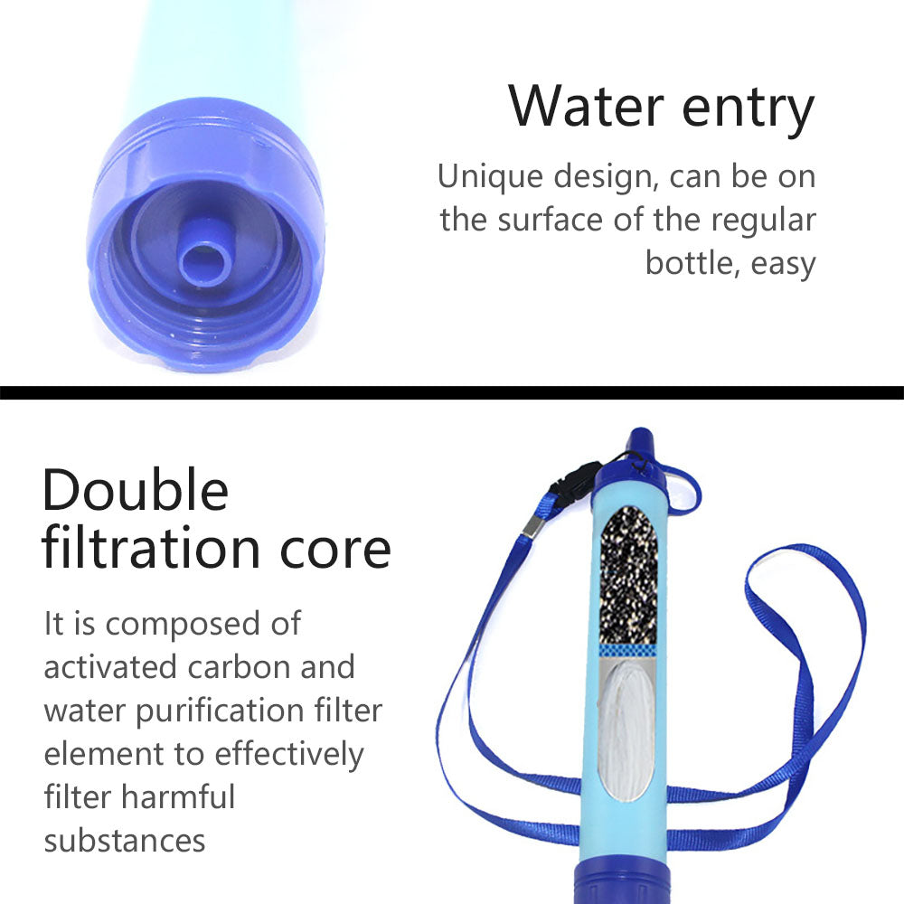 Military Water Filter Purification Camping Hiking Water System Filter Emergency Gear Straw Water Purifier