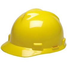 MSA V-Gard Hard Hat, Ratchet Type Suspension